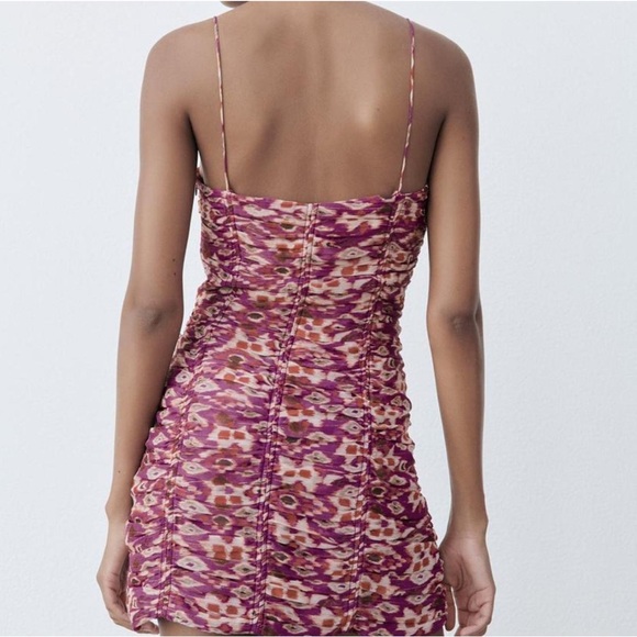 Zara printed dress with draping - Picture 2 of 4